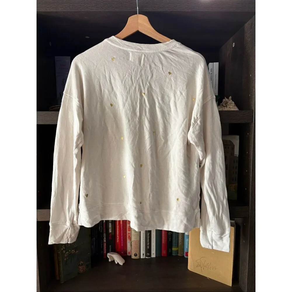 Sundry x Anthropologie Star & Heart Sweatshirt In Tan Size 1 / Small
